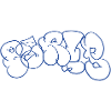 Blue graffiti lettering in Paris style