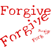 Vergebung in roter Typografie