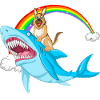 German Shepherd Riding Shark