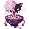 Kawaii Goth Pastel Chat Zombie Ramen
