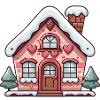 Heart Gingerbread House Snowy Charm