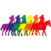 Regenbogen Reiter Silhouette