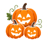 Pumpkin Trio Halloween Faces
