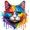 Regenbogenkatze Aquarellportrait