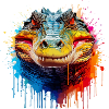 Bunter Krokodil Kopf Splash