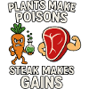 Plants Make Poisons Steak, Makes Gains