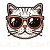 Cat Check Meowt in Pink Glasses