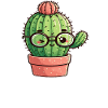 Cactus non câlin lunettes kawaii