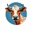 PopArt Cow Portrait Circle