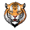 Tiger Head Graphic Tribal Style