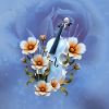 Celeste Violin with Flowers