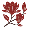 Red Magnolia Branch Pattern