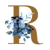 Floreale R - Lettera d'oro con fiori