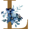 Blaues Blumen Monogramm Design Buchstabe L
