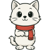 Cuddly kitten with red scarf