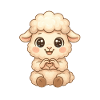 Cute Sheep with Heart Hands