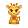 Cute giraffe with heart hands
