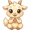 Cute goat with heart hands