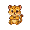 Cute leopard with heart hands