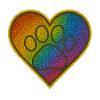 Rainbow Heart Paw Glitter