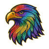 Regenbogen Adler Kopf Patch