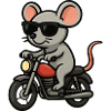 Motorcycle Mouse with Sunglasses