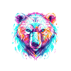 Tête d’ours Pop Art Éclaboussures