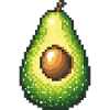 Pixel Avocado Retro Fruit Image