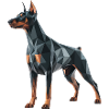 Dobermann - Cooles Low-Poly-Logo