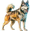 Siberian Husky - Cool Low Poly  Logo