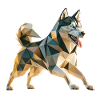 Siberian Husky - Cool Low Poly  Logo