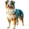 Australian Shepherd - Cooles Low Poly Logo