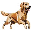 Golden Retriever - Cool Low Poly  Logo