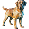 Brauner Hund - Cooles Low-Poly-Logo