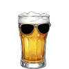 Cooles Bier mit Sonnenbrille für Bierkenner 
