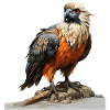 Farbenreicher Adler sitzend