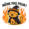 Witch Cat Flame Halloween