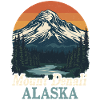 Mount Denali Alaska Retro Landscape