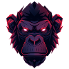 Neon Gorilla Head Art