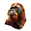 Geometric Orangutan Head