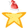 Poinsettia with Santa Hat Illustration