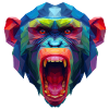 Bunter Polygonaffen Kopf