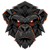 Visage Neon Gorilla Lowpoly