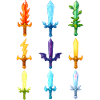 Bunte Fantasy Schwerter Design