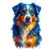 Bunte Australian Shepherd Hund Aquarell