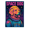 Neon Space Dog Astronaut