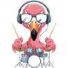 Batteur Flamingo avec casque