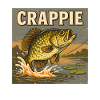 Crappie Jump Retro Fishing Poster