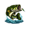 Largemouth Bass Jump Graphic
