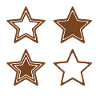 Brown Star Cookies with White Icing
